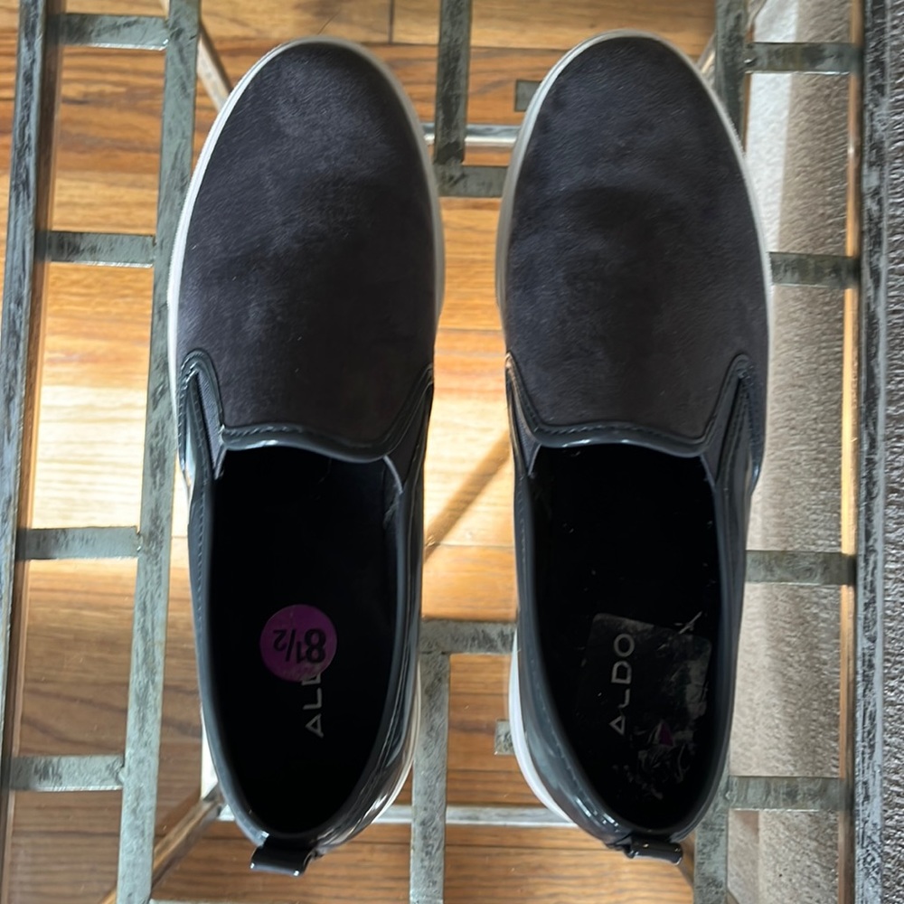 Aldo Gray Suede Leather Platform Sneakers Size 8.5
